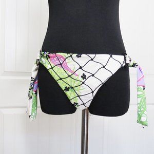 Nanette Lepore Swim Bottom Ivory Green Pink Reef